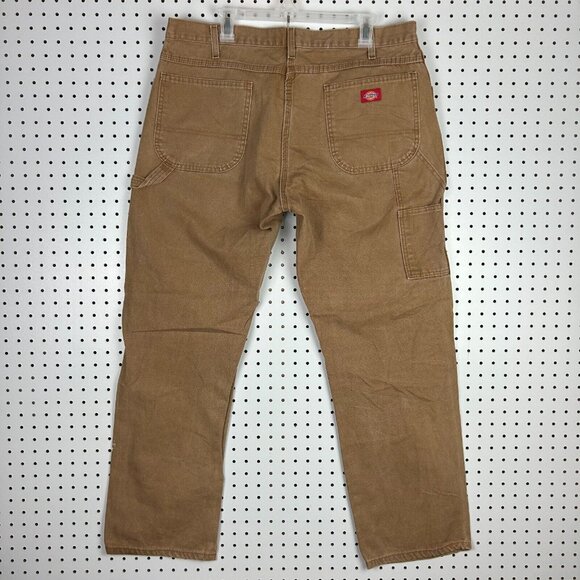 Dickies Carpenter Pants 38x32 Brown Painter Painted Distressed Faded Work Wear - Picture 5 of 7